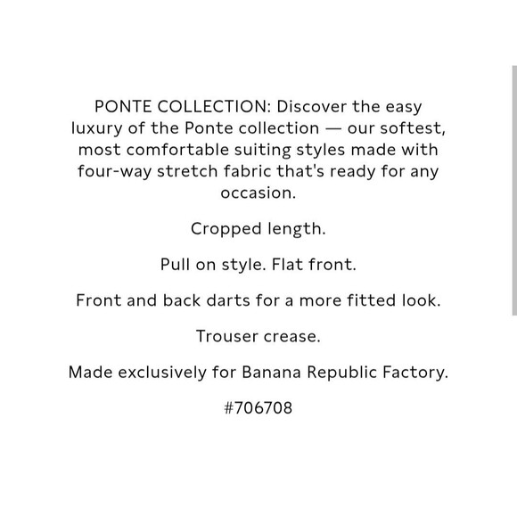 Banana Republic Navy Blue High Rise Ponte Kick Cropped Bootcut Pants Large NWT - Picture 7 of 11